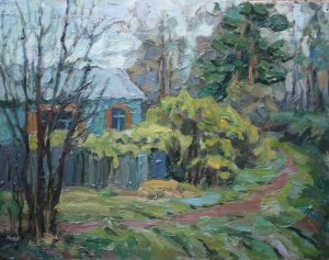 Painting, Landscape - Holodnaya-vesna