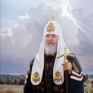 Painting, Realism -  Portrait of His Holiness Patriarch of Moscow and All Russia Kirill