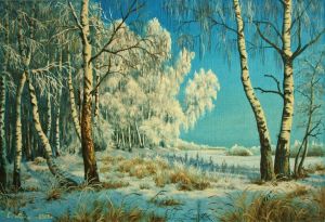 Painting, Landscape - On a Sunny January day