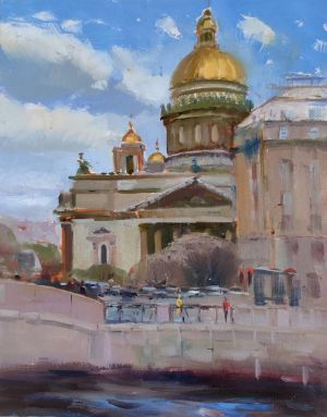 Painting, City landscape - Isaakievsky.From the series walking in St. Petersburg