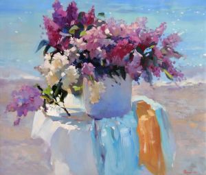 Painting, Still life - Crimean lilac