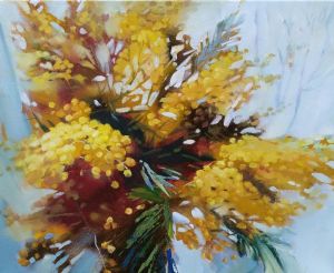 Painting, Still life -  Mimosa
