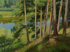 Painting, Landscape - Pines.  Krasnaya Gorka