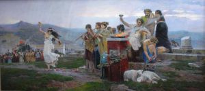 Painting, Mythological genre - Dionysus and his entourage
