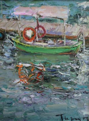 Painting, Seascape - «Balaklava boats No18. Journey to the Crimea»