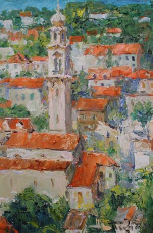 Painting, City landscape - «Croatian etude» No9