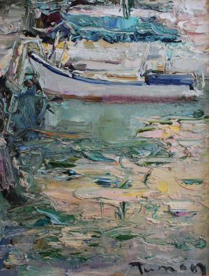 Painting, Impressionism - «Balaklava boats No20. Journey to the Crimea»