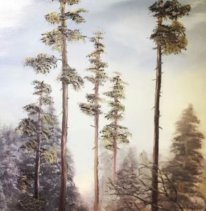 Painting, Landscape -   Pine at dawn