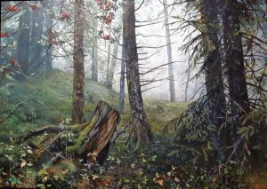 Painting, Landscape - Forest fairy-tale
