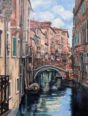 Painting, City landscape - La mia Venezia, magical city