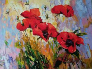 Painting, Still life - Poppyflowers