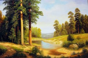 Painting, Landscape - The pinewood