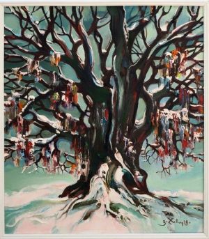 Painting, Landscape -  Winter oak