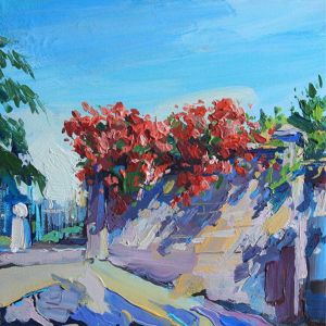 Painting, Landscape - Crimean rose