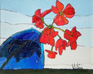 Painting, Still life - geranium