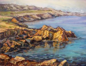 Painting, Seascape - Agia Napa Seashore. Cyprus