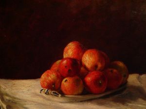 Painting, Still life - Still life with apples