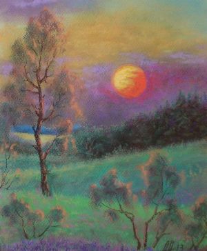 Graphics, Pastel - Sunset after the rain