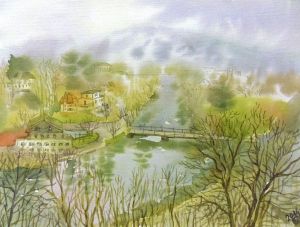 Graphics, Watercolor  - «Spring Bern»