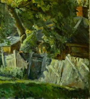 Painting, City landscape - In village