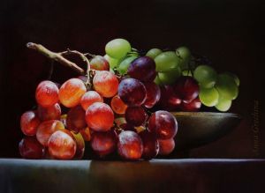 Painting, Still life - Grapes and light