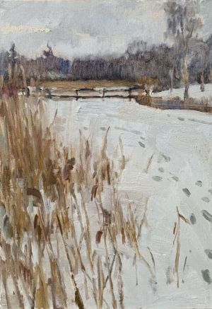 Painting, Landscape - Winter landscape 