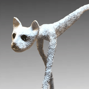 Sculpture, Easel - SCULPTURE «WHITE CAT MASAI»