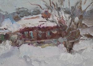 Painting, Landscape - A house in a backwater