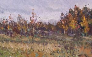 Painting, Landscape - The outgoing autumn