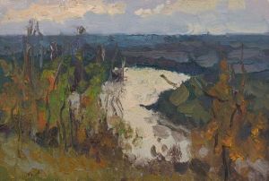 Painting, Landscape - River turn