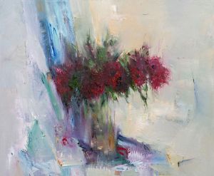 Painting, Still life - Red flowers
