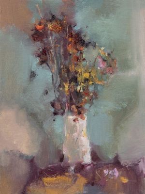 Painting, Still life - Dry flowers