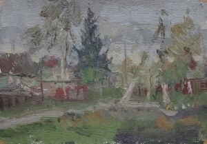Painting, Landscape - In the village