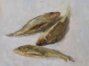 Painting, Still life - Dried fish