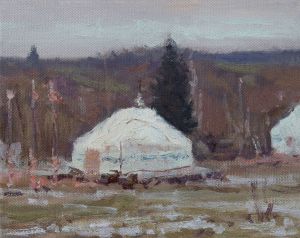 Painting, Landscape - Yurts of Argamachensky Park