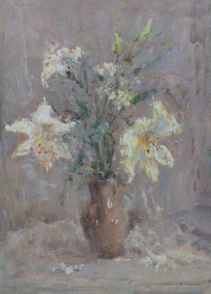 Painting, Still life - lilies