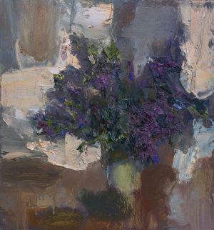 Painting, Still life - Lilac by the window
