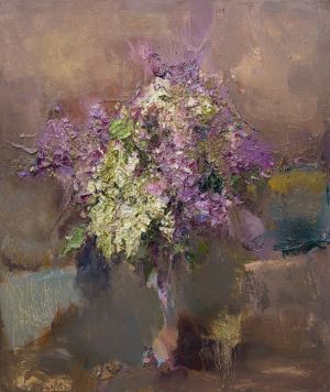 Painting, Still life - lilac