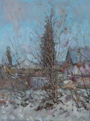 Painting, City landscape - thaw