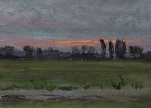 Painting, Landscape - Evening sketch