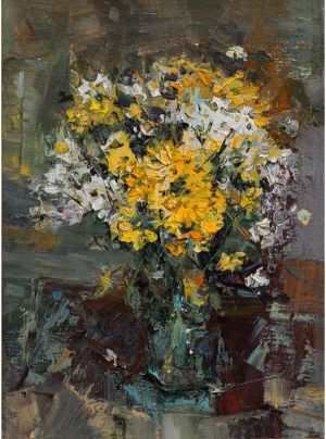 Painting, Still life - Chrysanthemums