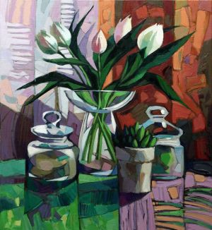 Painting, Still life - Tulips