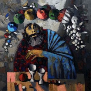 Painting, Expressionism - The birth of a still life. Miracle with fruits