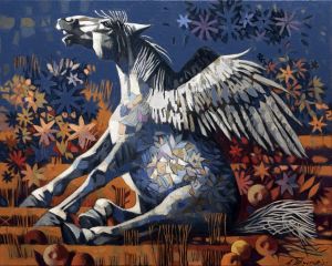 Painting, Symbolism - Pegasus August