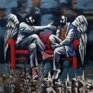 Painting, Figurative painting - Bench