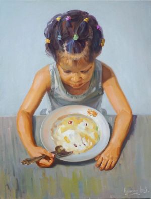 Painting, Realism - A plate of porridge