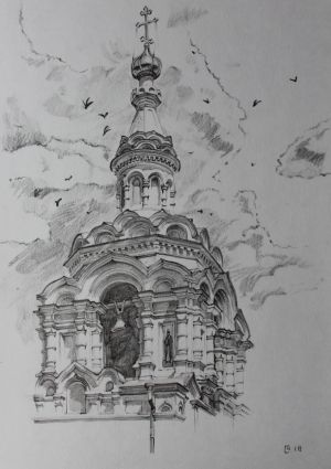 Graphics, Pencil - The Church in Yalta