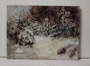 Painting, Landscape - Winter study.