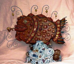 Sculpture, Naive Art -  «Angler Fish - Smoker»