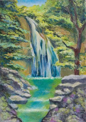 Painting, Landscape - Waterfall